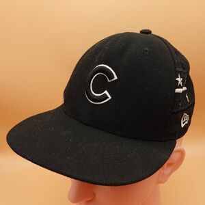 Chicago Cubs Hat Cap Snap Back Black White Stars MLB Baseball New Era Mens
